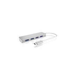 ICY BOX 60437 USB Hub 4 porty USB-A USB 3.0 5 GBit/s lze ovládat prostřednictvím PC stříbrná IB-HUB1425-C3, 4 Port USB 3.2 Gen 1 Type-C® Hub, 1x Type-C zu 4x