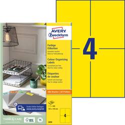 Avery-Zweckform 3459 univerzální etikety 105 x 480 mm papír žlutá 400 ks trvalé inkoustová tiskárna, laserová tiskárna, barevná laserová tiskárna, kopírka,
