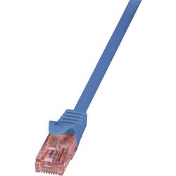 LogiLink CQ2096U RJ45 síťové kabely, propojovací kabely CAT 6 U/UTP 10.00 m modrá samozhášecí, s ochranou 1 ks