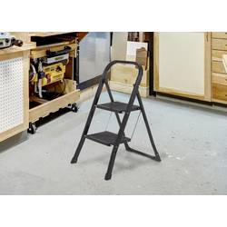 TOOLCRAFT TO-10398468 ocel sklápěcí schůdky skládací, Montáž bez nářadí max.prac. výška: 2.47 m černá EN 14183