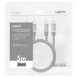 LogiLink CA1207 cinch audio kabel 5.0 m černá stíněný, barevně rozlišený