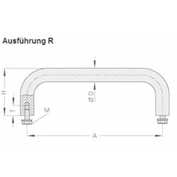 Rohde VA-08.R120.31 rukojeť pro válcové šrouby stříbrná (d x š x v) 128 x 8 x 35 mm 1 ks