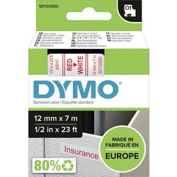 etikety DYMO D1 45015 polyester Barva pásky: bílá Barva písma:červená 12 mm 7 m