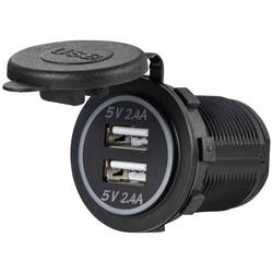 VOLTCRAFT Dvojitá USB zásuvka 12 - 24 V, 4,8 A, s ochranným krytem 12/24 V