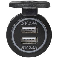 VOLTCRAFT Dvojitá USB zásuvka 12 - 24 V, 4,8 A, s ochranným krytem 12/24 V