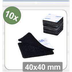 Quadrios 25CA655 kulaté suché zipy, lepicí, háčková a flaušová část, (d x š) 40 mm x 40 mm, černá, 10 ks