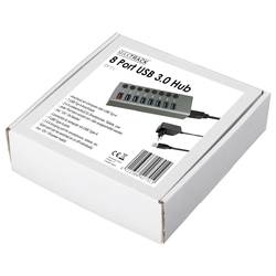 Maxtrack CH11L USB Hub 8 portů USB-A USB 3.0 5 GBit/s lze spínat jednotlivě stříbrnošedá CH11L