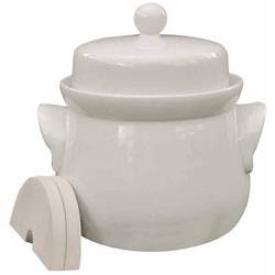 3203 Mini-Gärtopf creme 3,0 l mit Deckel und Steinen Fermentační nádoba