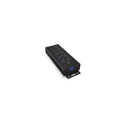 ICY BOX 60362 USB Hub 10 portů USB-A USB 3.0 5 GBit/s s portem pro rychlé nabíjení černá IB-HUB1703-QC3, 7 Port USB 3.2 Gen 1 mit 1x QC 3.0 u. 2x BC 1.2