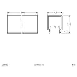 EVN KAMH200 EVN Lichttechnik Profil-Cover (d x š) 2000 mm x 18.50 mm 1 ks