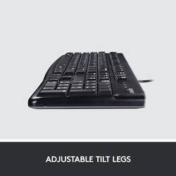 Logitech K120 Keyboard kabelový, USB klávesnice německá, QWERTZ černá odolné proti stříkající vodě