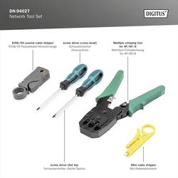 Digitus DN-94027 sada nástrojů pro práci na sítích Vhodný pro (Specifikace sítě (CAT)): CAT 5e, CAT 6, CAT 7