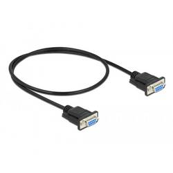 Delock sériový kabel [1x RS232 zásuvka - 1x RS232 zásuvka ], 0.5 m, černá