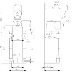 Siemens 3SE51120CH02 3SE5112-0CH02 polohový spínač 6 A otočná páka, kovová páka IP66, IP67 1 ks