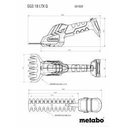 Metabo SGS 18 LTX Q akumulátor nůžky na trávu, nůžky na keře bez akumulátoru 18 V