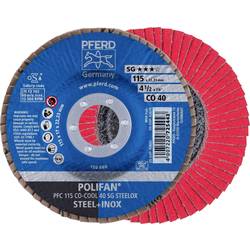 PFERD TOOLS 67760415 PFC 115 CO-COOL 40 SG STEELOX vějířovitý brusný kotouč Průměr 115 mm Ø otvoru 22.23 mm Zrnitost 40 Slitina hliníku, Slitina na bázi niklu,