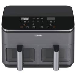 Cosori Doppel-Heißluftfritteuse CAF-R901-AEU horkovzdušná fritéza, 8.5 l, 1,75 kW, funkce grilování, černá, stříbrná