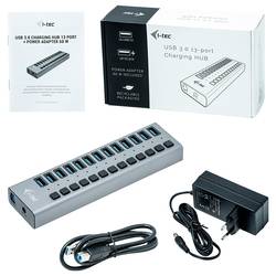 i-tec U3CHARGEHUB13 USB Hub 13 portů USB-A USB 3.0 5 GBit/s šedá I-TEC USB 3.0 Charging HUB 13 Port