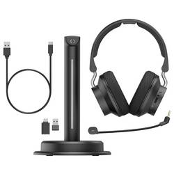 Hama Hama BT-900 Bluetooth®-Headset, Multipoint, Ladestation, ENC, kabellos, Schw. Headset otevřená (On Ear) černá