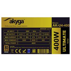Akyga PC síťový zdroj 400 W ATX 80 PLUS® Bronze