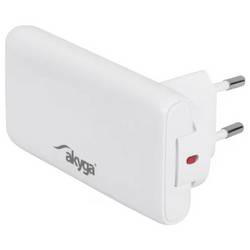 Akyga USB nabíječka, GaN, USB-C®, USB A, 65 W, Power Delivery 3.0, bílá