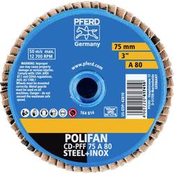PFERD TOOLS 42719208 CD PFF 75 A 80 vějířovitý brusný kotouč Průměr 75 mm Zrnitost 80 bronz, titan, Slitina titanu, měď, mosaz, nerezová ocel, Šedá / tvárná