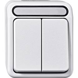 Merten 1násobné spínání ve vlhkých místnostech kompletní sada dvojitý vypínač AQUASTAR polární bílá 4074979 1 ks
