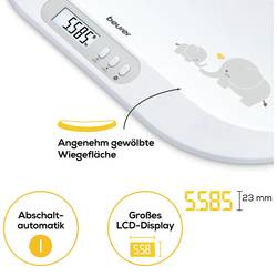 Beurer BY 90 Dětská váha 95606 digitální Max. váživost=20 kg bílá