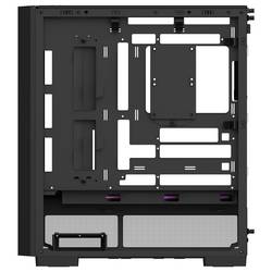 Thermaltake S380 TG ARGB Black midi tower PC skříň černá boční okno, integrované osvětlení, 2 předinstalované LED ventilátory