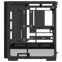Thermaltake S380 TG ARGB Black midi tower PC skříň černá boční okno, integrované osvětlení, 2 předinstalované LED ventilátory