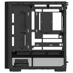 Thermaltake S380 TG ARGB Black midi tower PC skříň černá boční okno, integrované osvětlení, 2 předinstalované LED ventilátory