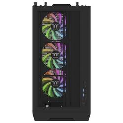 Thermaltake S380 TG ARGB Black midi tower PC skříň černá boční okno, integrované osvětlení, 2 předinstalované LED ventilátory