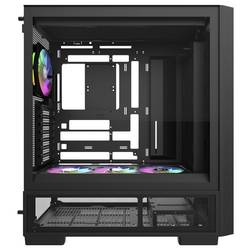 Thermaltake S380 TG ARGB Black midi tower PC skříň černá boční okno, integrované osvětlení, 2 předinstalované LED ventilátory