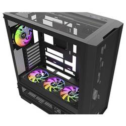 Thermaltake S380 TG ARGB Black midi tower PC skříň černá boční okno, integrované osvětlení, 2 předinstalované LED ventilátory