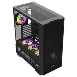 Thermaltake S380 TG ARGB Black midi tower PC skříň černá boční okno, integrované osvětlení, 2 předinstalované LED ventilátory