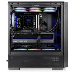 Thermaltake S380 TG ARGB Black midi tower PC skříň černá boční okno, integrované osvětlení, 2 předinstalované LED ventilátory