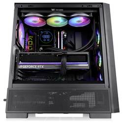 Thermaltake S380 TG ARGB Black midi tower PC skříň černá boční okno, integrované osvětlení, 2 předinstalované LED ventilátory