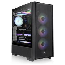 Thermaltake S380 TG ARGB Black midi tower PC skříň černá boční okno, integrované osvětlení, 2 předinstalované LED ventilátory
