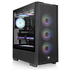 Thermaltake S380 TG ARGB Black midi tower PC skříň černá boční okno, integrované osvětlení, 2 předinstalované LED ventilátory
