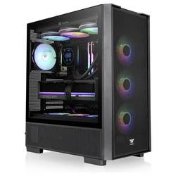 Thermaltake S380 TG ARGB Black midi tower PC skříň černá boční okno, integrované osvětlení, 2 předinstalované LED ventilátory