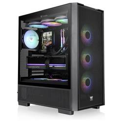 Thermaltake S380 TG ARGB Black midi tower PC skříň černá boční okno, integrované osvětlení, 2 předinstalované LED ventilátory