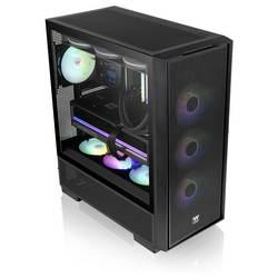 Thermaltake S380 TG ARGB Black midi tower PC skříň černá boční okno, integrované osvětlení, 2 předinstalované LED ventilátory