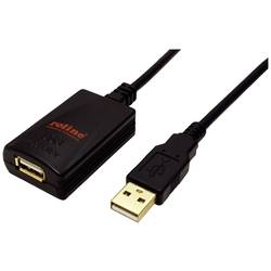 Roline USB kabel USB 2.0 USB-A zástrčka, USB-A zásuvka 5.00 m černá Aktivní se zesílením signálu 12.04.1089