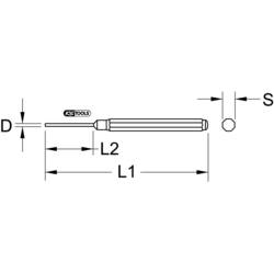 KS Tools 156.0123 Vytloukač závlaček, XL, 8-hran, velmi lesklý, chromovaný Ø 5 mm