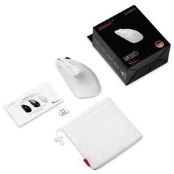 Perixx PERIMICE-813 W optická ergonomická myš, přenos bezdrátový, Bluetooth®, 800 dpi, 1200 dpi, 1600 dpi, bílá