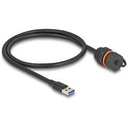 Delock USB kabel USB 3.2 Gen1 USB-A zástrčka, USB-A zásuvka 0.60 m černá vodotěsné 88149