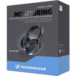 Sennheiser HD 200 PRO studiové sluchátka uzavřená (Over Ear) kabelová černá