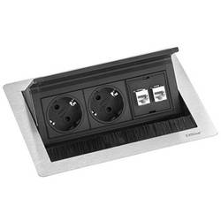 EVOline 159370028100 vestavné zásuvky 2násobný nerezová ocel, černá 1 ks