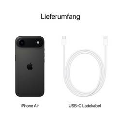 Apple iPhone Air iPhone 256 GB, 16.5 cm (6.5 palec), Space černá, iOS 26, dual SIM
