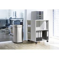 Durable 342223 342223 odpadkový koš, 21, nerezová ocel, (d x š x v) 270 x 270 x 570 mm, stříbrná, otevírání víka one-touch, 1 ks